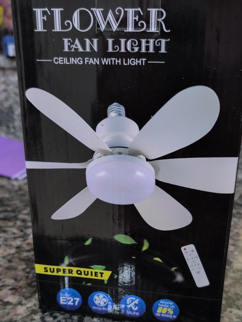 Flower Ceiling Fan With Light And  Remote -  - Screw In Light Bulb Socket